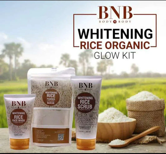 3 In 1 Bnb Whitening Rice Extract Bright & Glow Kit
