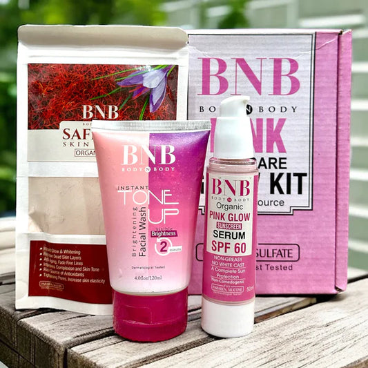 BNB Pink Glow Kit: Tone up Facewash, Saffron Mask & Pink Glow Sunscreen SPF 60