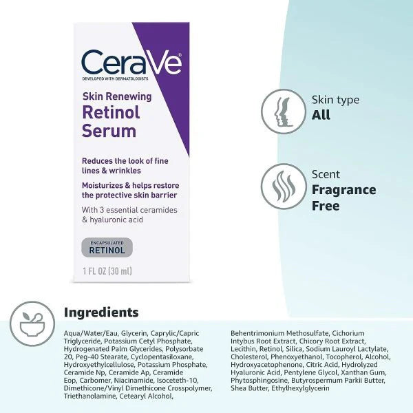 CeraVe Skin Renewing Retinol Serum | Advanced Anti-Aging Formula | 30ml