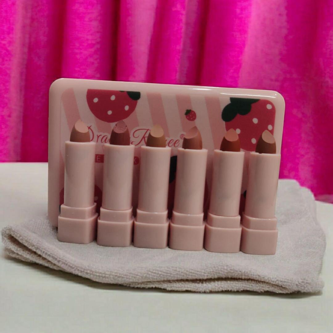 Dragon Ranee Strawberry Matte Lipstick Set (Pack Of 6)