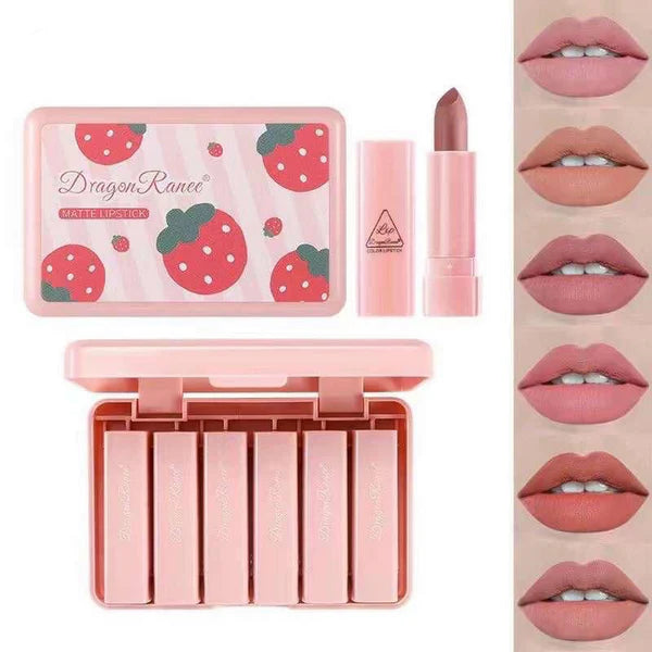 Dragon Ranee Strawberry Matte Lipstick Set (Pack Of 6)